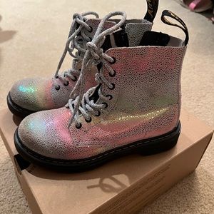 girls dr martens rainbow boots